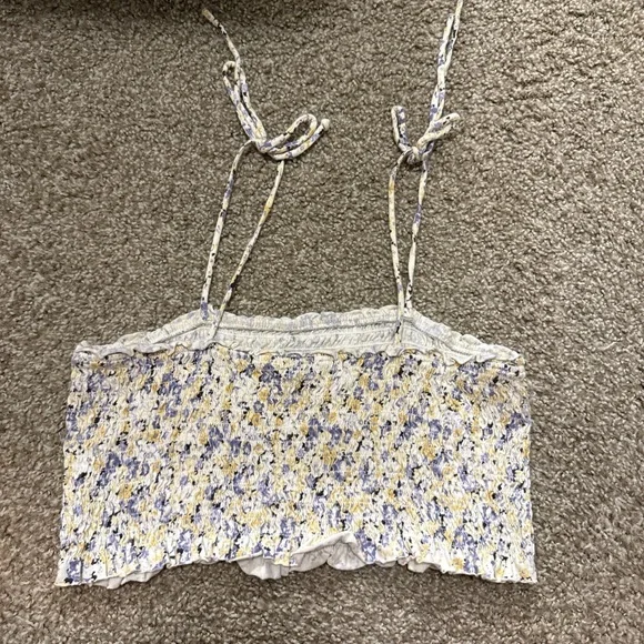 Wild Fable Yellow and Purple Floral Camisole Crop Bra Top - Picture 2 of 3